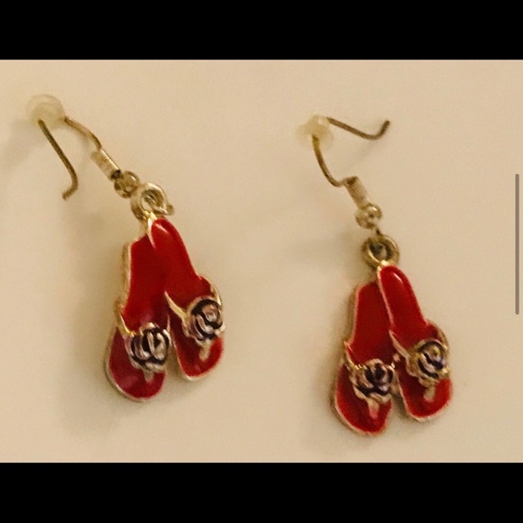 New 3 Pair Blue Red Orange Sandals Enamel Earrings - Picture 6 of 16